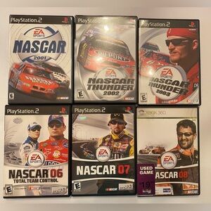 Lot of 5 PlayStation 2 PS2 NASCAR Games - Lot of 1 XBox 360 - Tested and Working